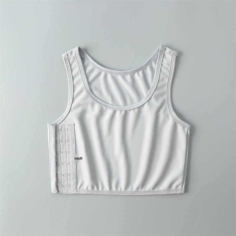 Women's Super Flat Invisible Chest Binder - Short Style, Sports Shaping Vest for Breast Reduction and a Smaller Look
