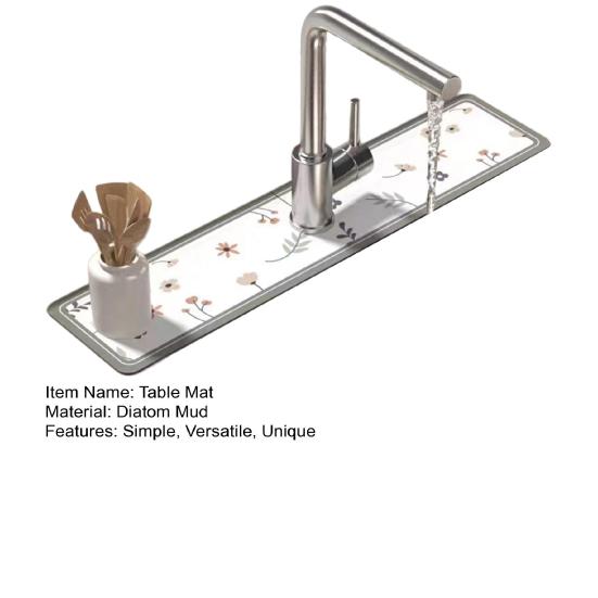 Kitchen Sink Drain Mat Super Absorbent Faucet Splash-Proof Table Mat Waterproof Foldable Bathroom Countertop Mat