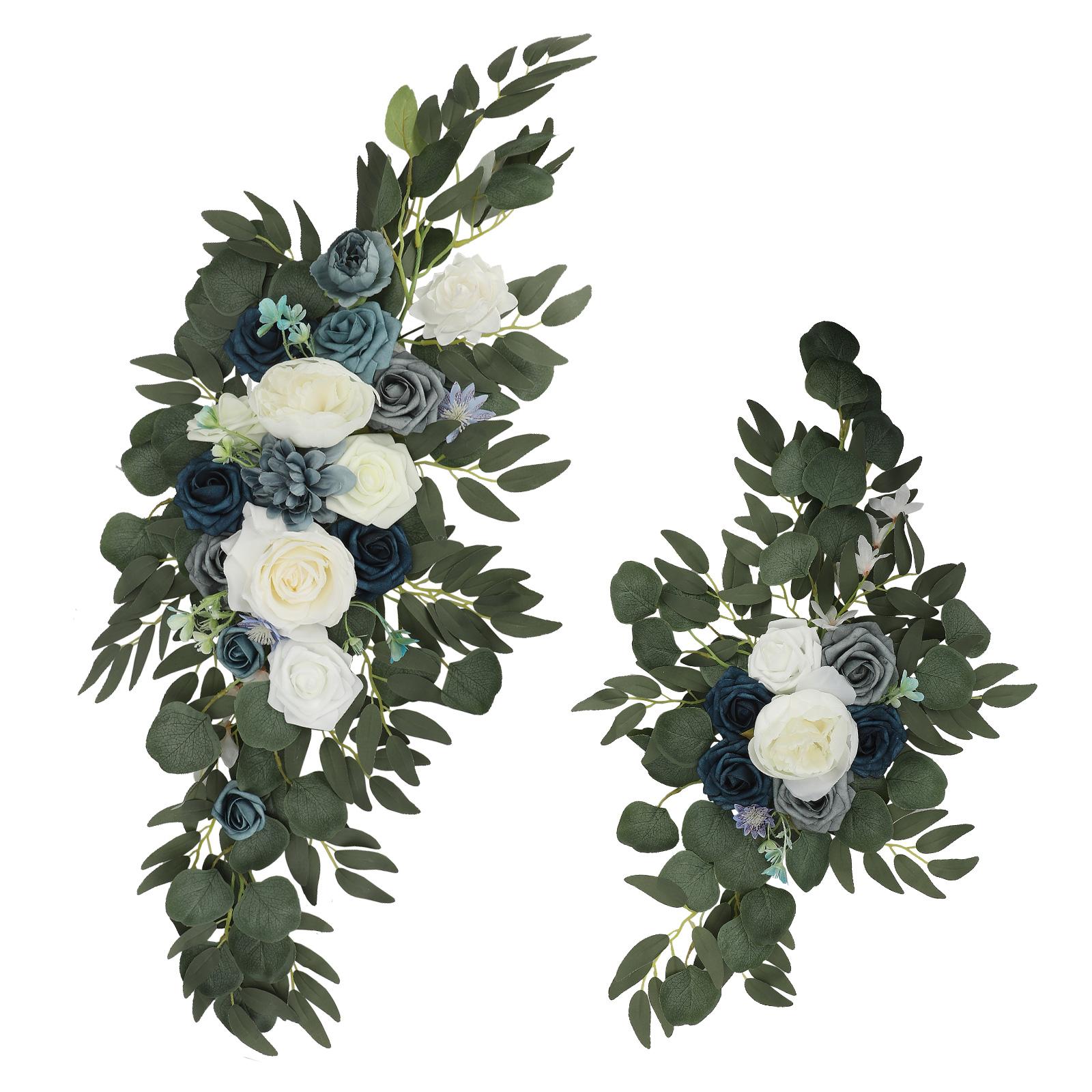 Wedding Arch Flower Kit 70x50cm 50x25cm Artificial Silk Floral Swag Indoor and Outdoor Decoration Type 1