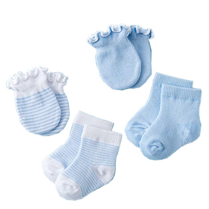 4 Pairs Kids Babyborn Socks Gloves Anti-scratch Breathable Protection Face Mittens Shower Gift