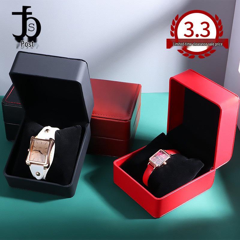 Frosted PU Flip-Top Watch and Jewelry Storage Box