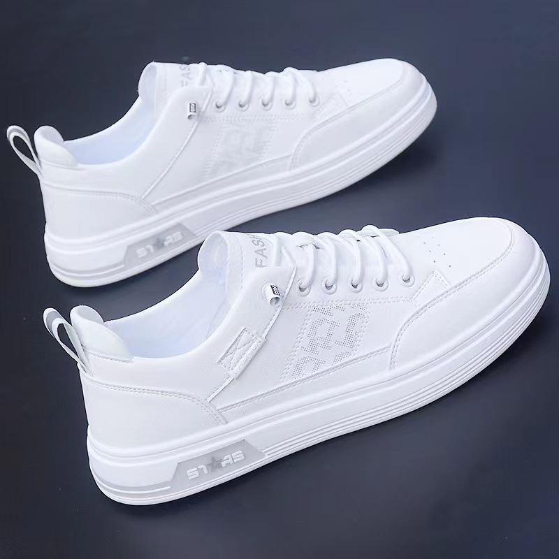 2024 Men's Summer Slip-On Sneakers: Co-Branded, Breathable White Shoes with Soft Soles