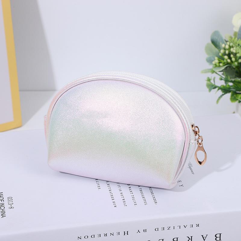 1pc Makeup Bag, Large Capacity Storage Bag, Hand in Hand with Mini Red Bag, Lipstick Beauty Shell Shaped Bag, Makeup Pouch