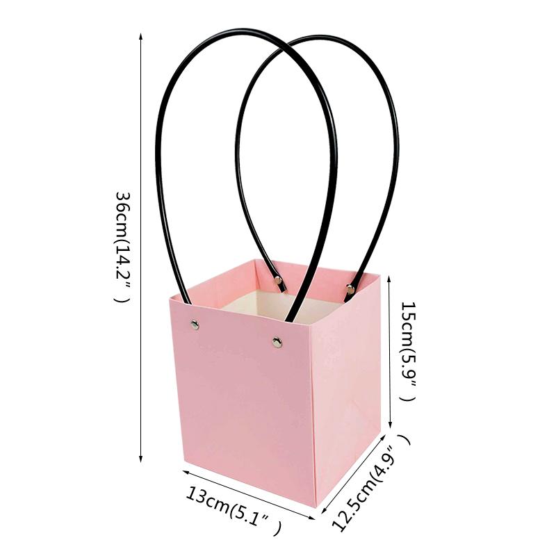 Portable Flower Box Waterproof Paper Handy Gift Bag Kraft Handbag Wedding Rose Party Gift Box Packaging For Candy Cake Birthday