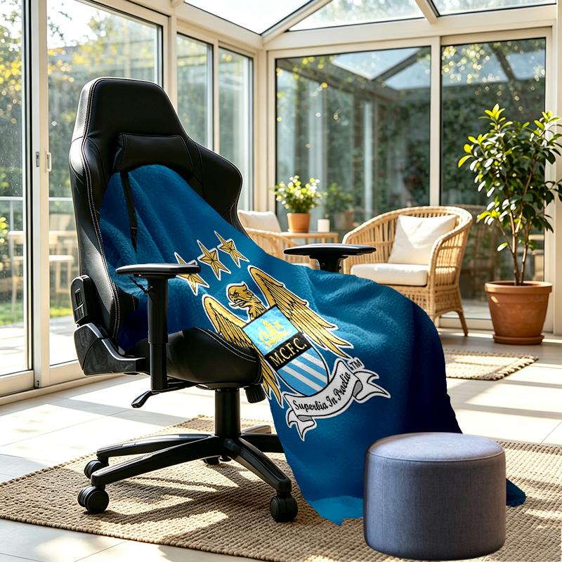 Manchester City FC Print Blanket - Soft & Comfortable, for Bedroom, Travel, Sofa, Home Decoration - Birthday Christmas Gift for Friend