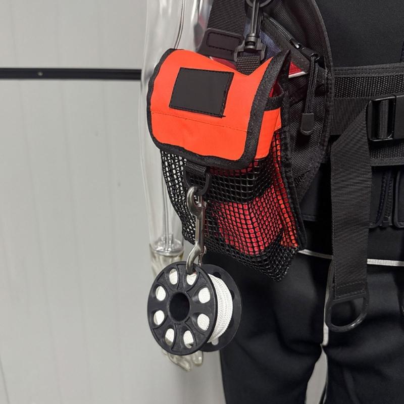 Multipurpose Scubas Diving Reel Compacts Diving Line Spool With High Visibilities Nylon Cord For Underwater Navigations