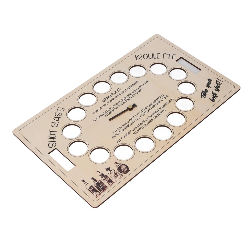 Shot Drinking Game 45cm Wooden Rotating Adults Drinking Table Game Board for Party Bar Game Nights