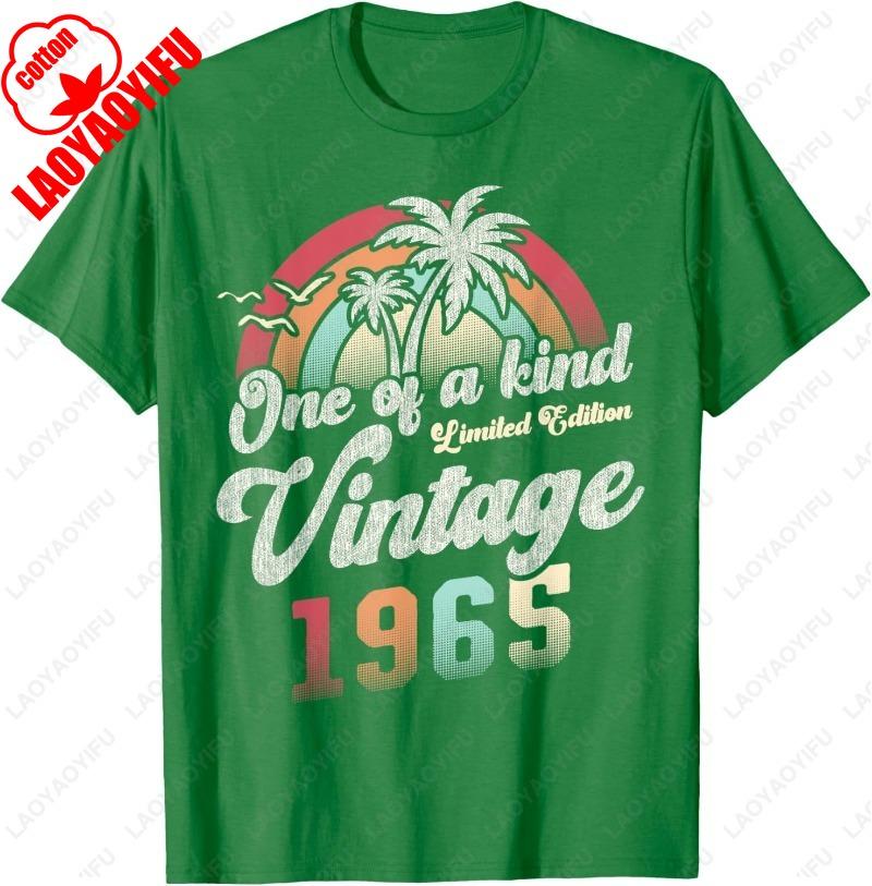 

Vintage 1965 Geburtstag 60 Jahre Palmen Retro TShirt Casual Men Women Unique Summer Tees Breathable Oneck Cotton Graphic Tops 4XL