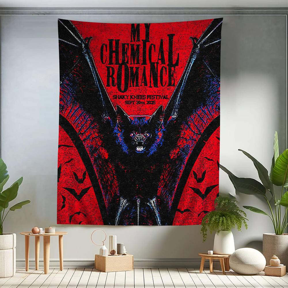Popular Rock Band My Cchemical Romance Anime Tapestry Hippie Flower Wall Carpets Dorm Decor Wall Hanging Home Decor