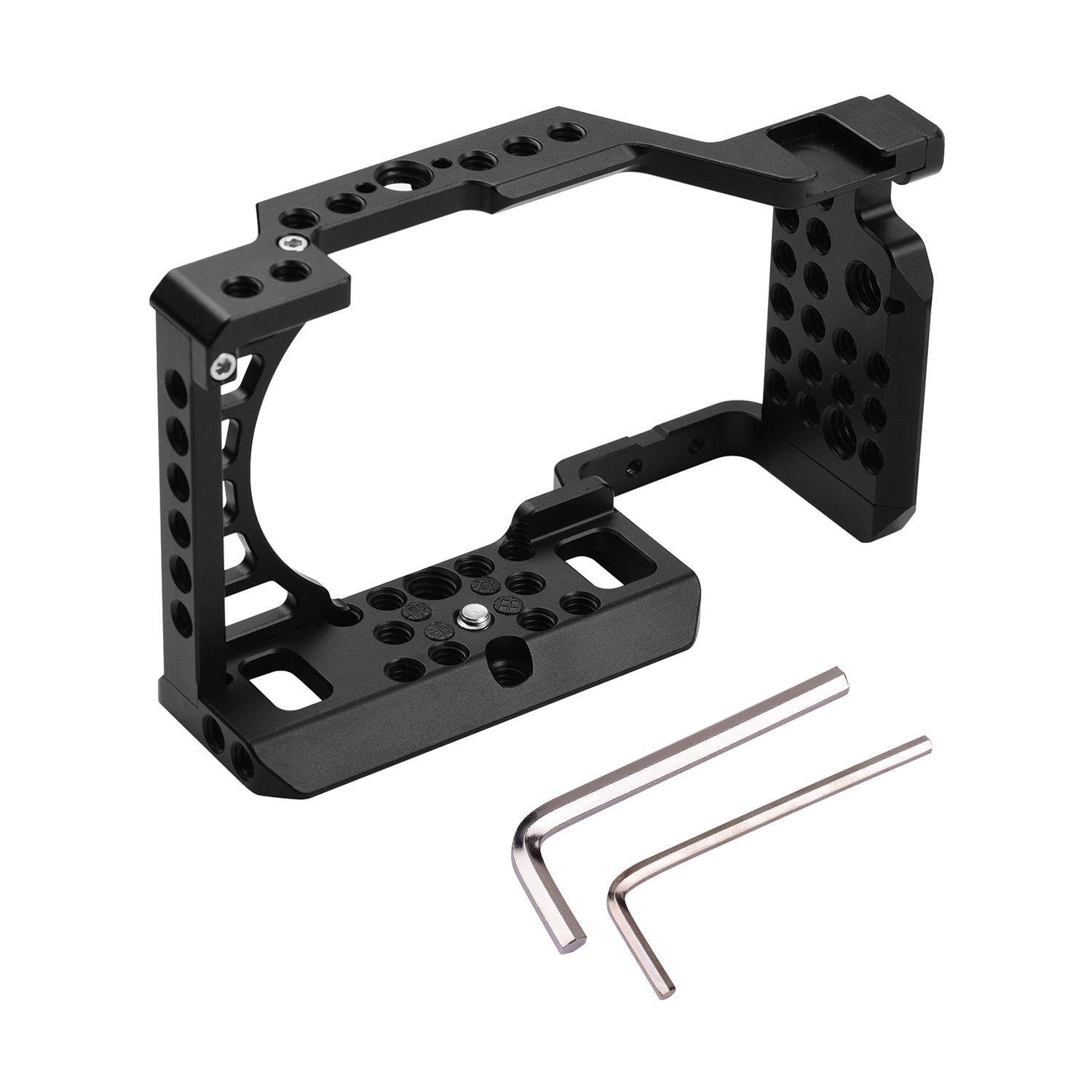 

Aluminum Alloy Camera Cage Rig with Cold Shoe Mount ARRI Locating Hole 1 4 3 8 Threaded Holes Replacement for Sony