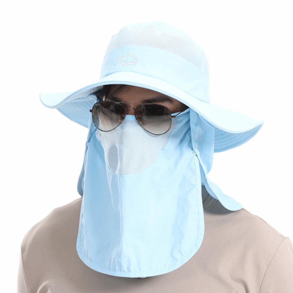 UV Protection Summer Fisherman Cap Removable Neck Flap Waterproof Removable Visor Hat Face Neck Cover Quick Drying Bucket Hat