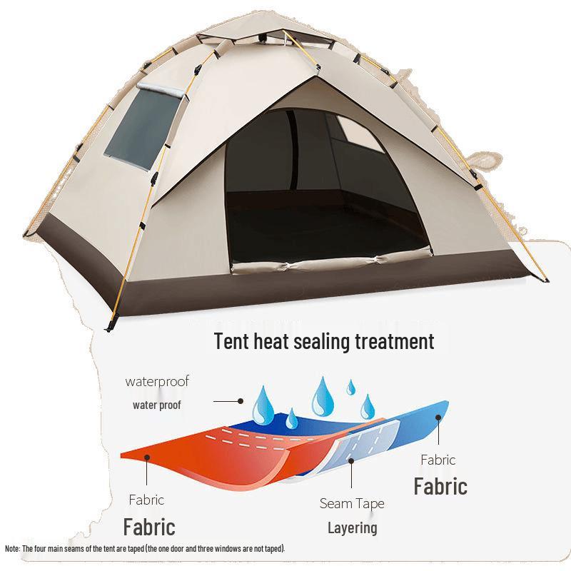 3-4 Person Fully Automatic Camping Tent, Thickened and Rainproof, Single/Double Layer