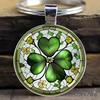 Four-Leaf Clover Lucky Charm Keychain - Personalized New Year & Christmas Gift Pendant
