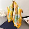 Luxury Floral Printed Square Scarf For Women Imitation Silk Scarves Bandanas Hijab Neckerchief Elegant Shawl Wraps