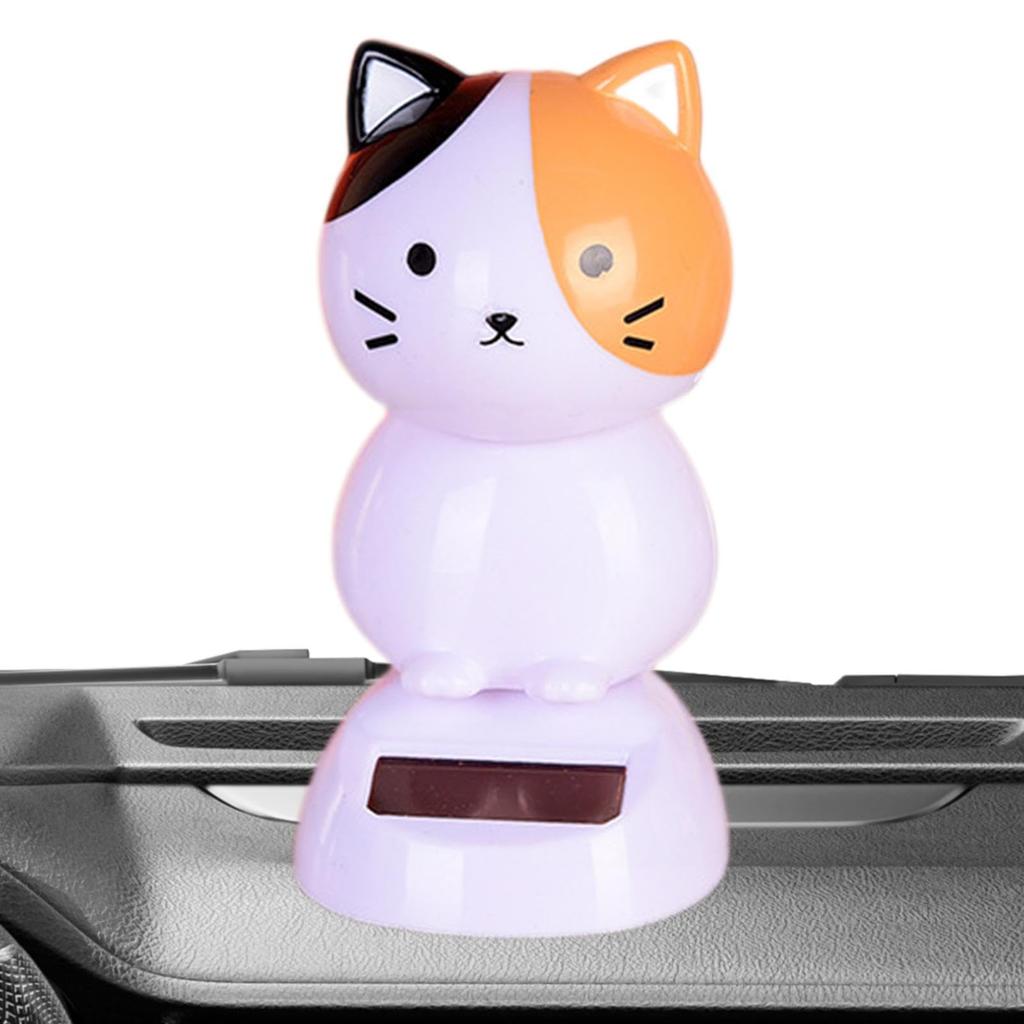 Cat Car Dashboard Decoration, Solar Bobblehead Cat, Cat Swinging Decoration - Cat Solar Bobblehead