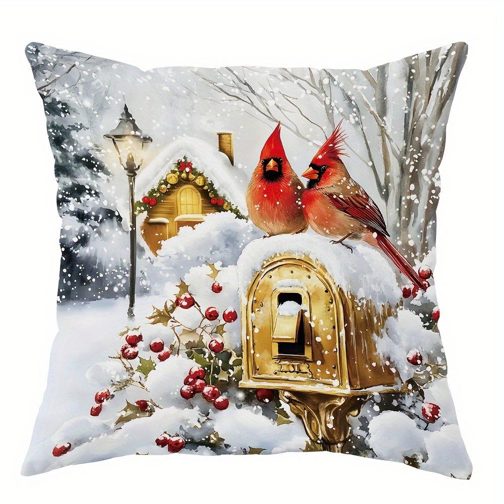 1pcs Christmas Pillows with Festive Scenes ,Suitable for Christmas Home Decoration Pillowcase, Without Pillow Core.