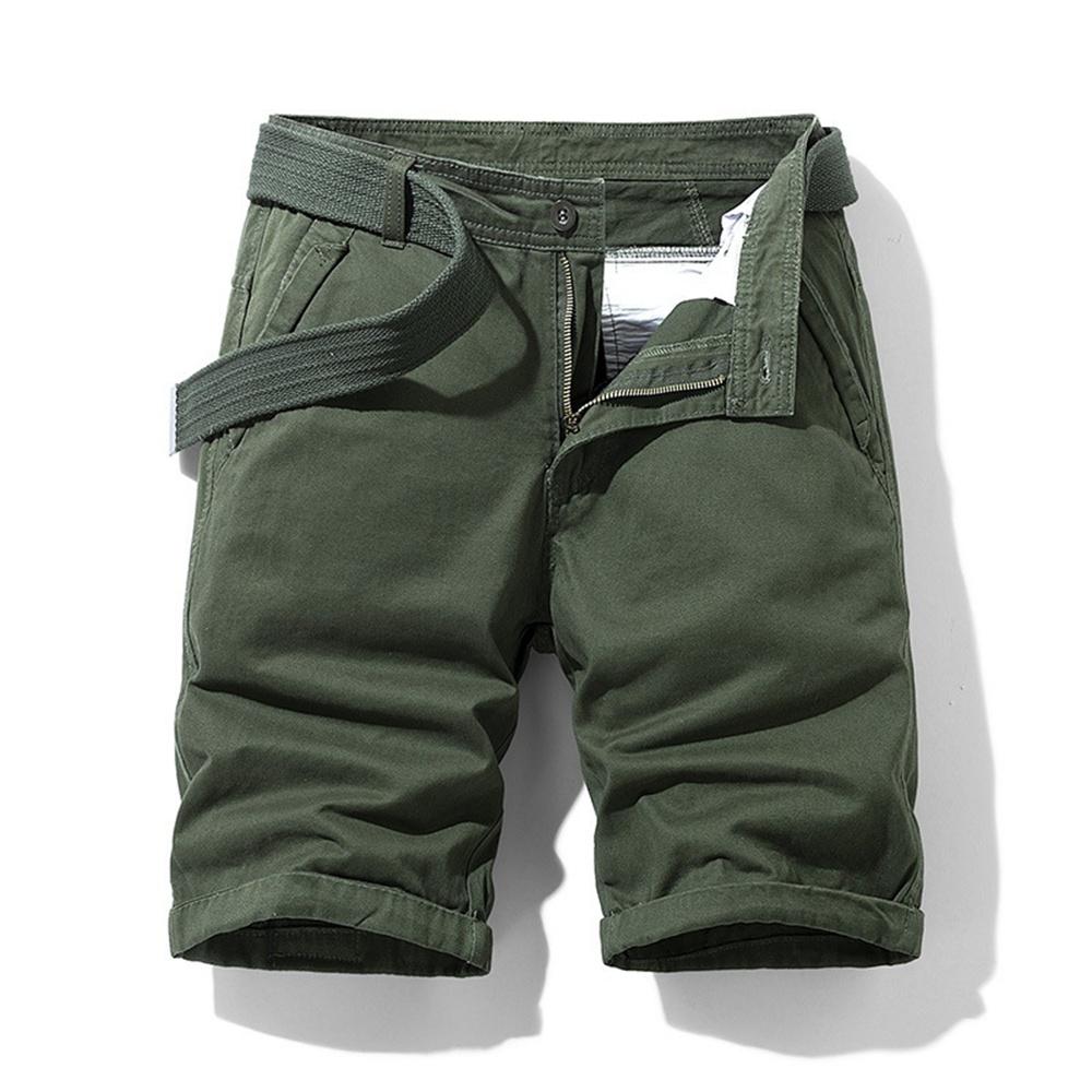 

Summer Shorts Pants Men Cotton Solid Casual High Quality Business Social Shorts Men Bermudas Loose Luxury Khaki Joggers 38 зелений