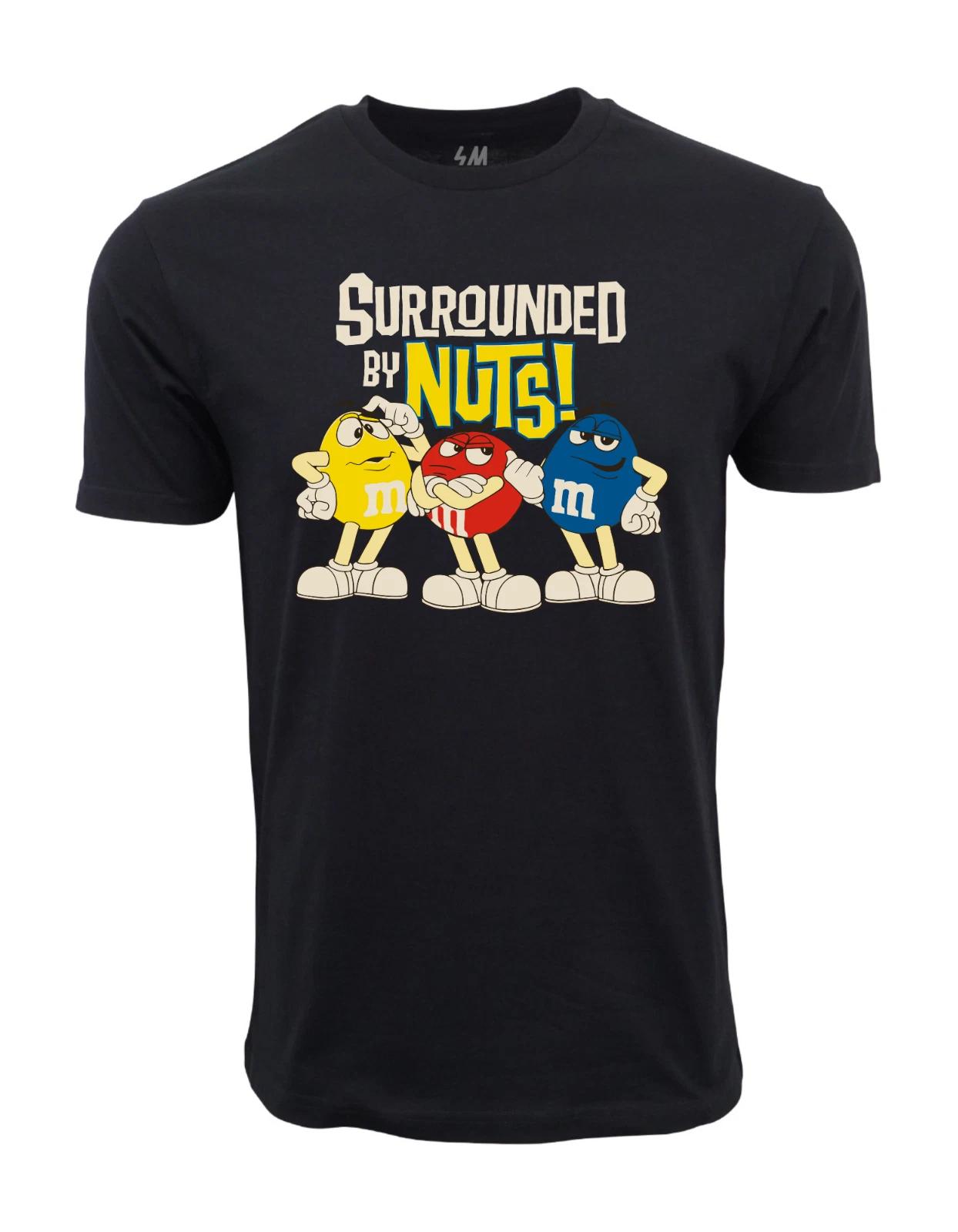 Unisex Adult Casual Graphic M & M Surroded By Nuts Graphic T shirt ... XXXXL