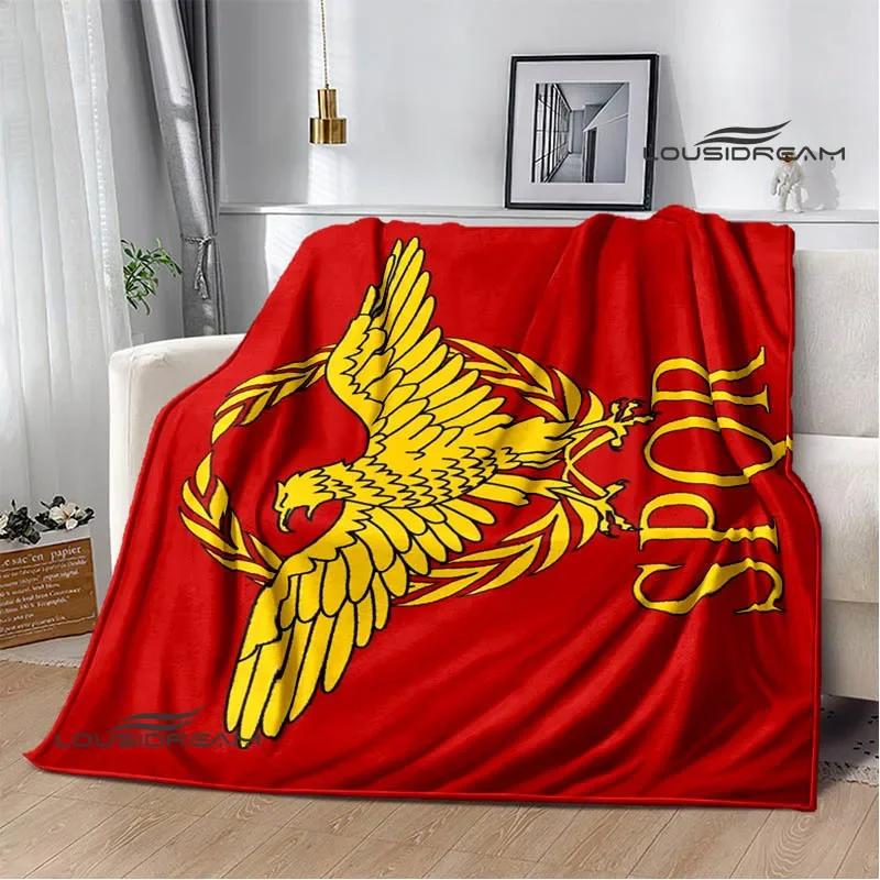 Mantas con el logotipo impreso de Roman SPQR, manta cálida para niños, manta suave y cómoda, mantas de viaje para el hogar, regalo de cumpleaños