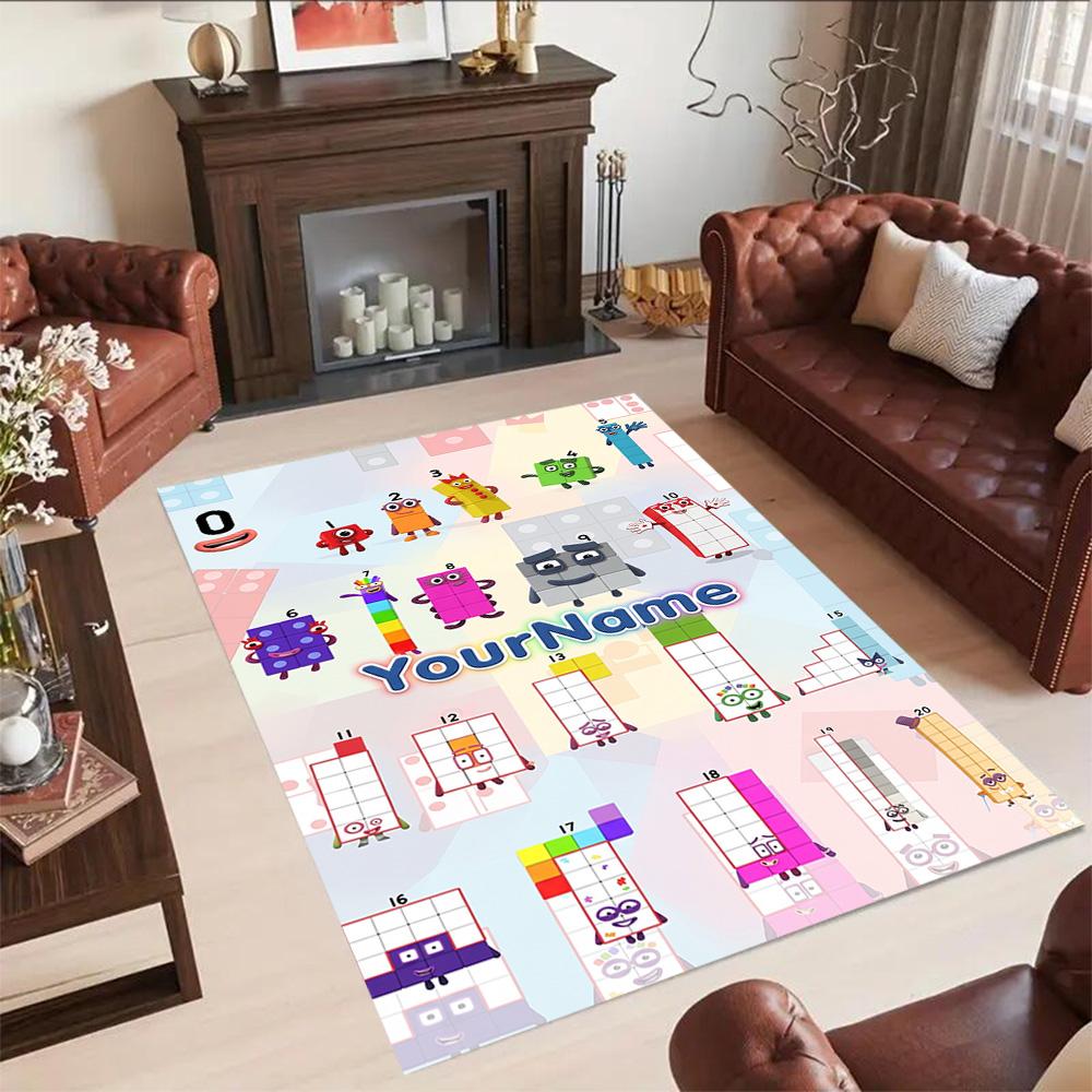 Numberblocks Customize Text Carpet Perfect for Playrooms Bedrooms Balcony Hallway Antislip Carpet Office home decor Perfect Gift for Women/Men