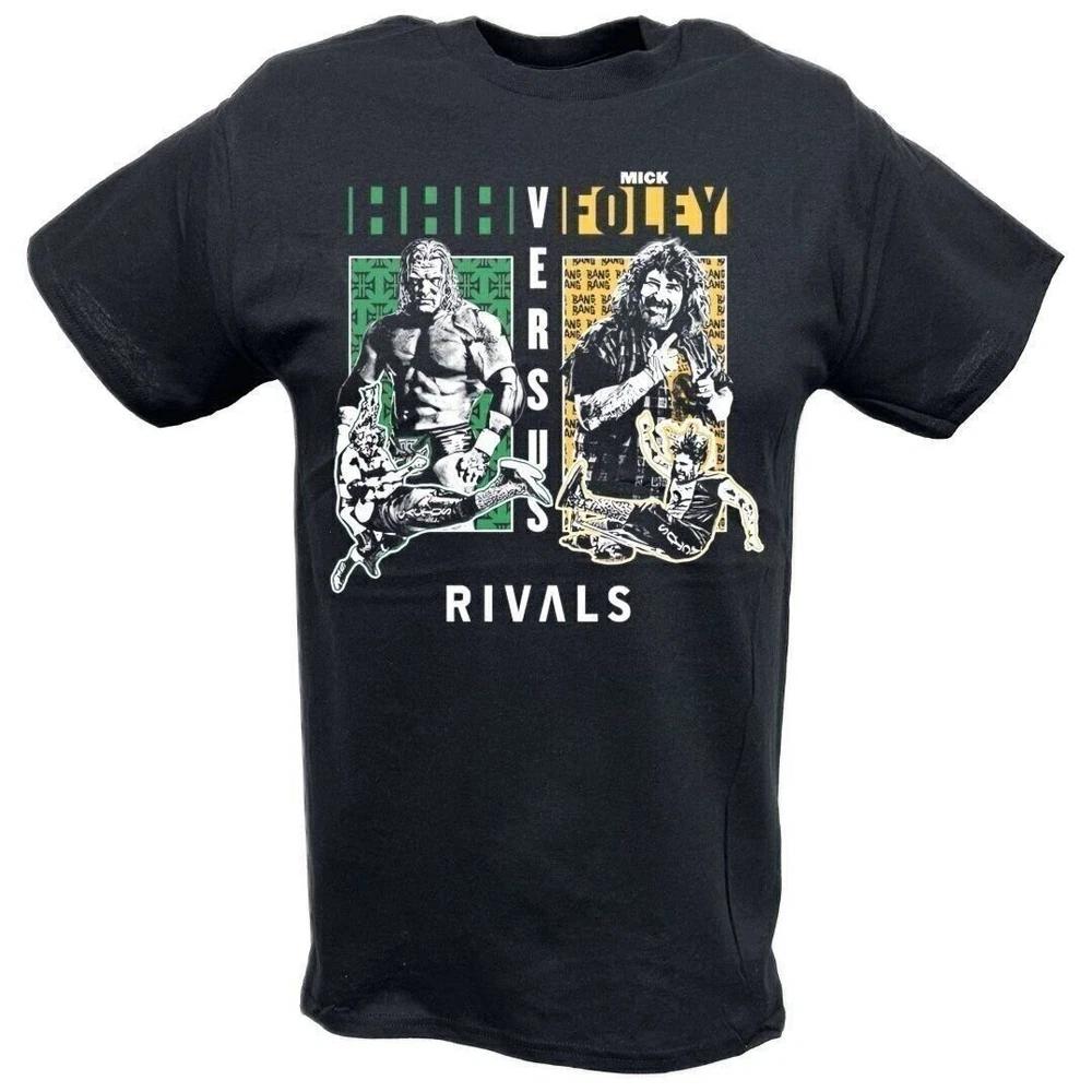 Triple H vs Mick Foley Rivals Black Tshirt M