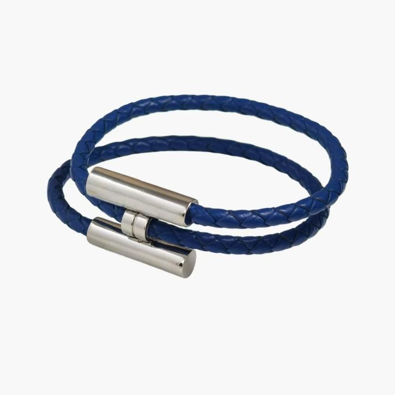 Stainless Steel Bracelet, Leather Woven Bracelet, Various Colors, Geometric Style, Light Luxury Style