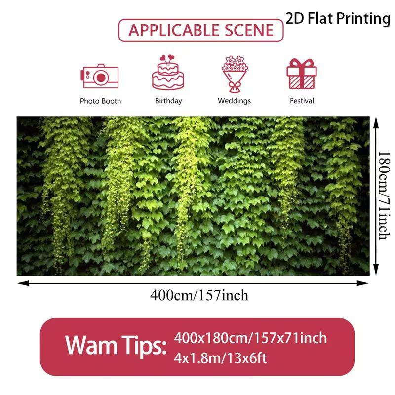 2D Summer Ivy Fence Backdrop, Green Leaf House Garden Decoration Background