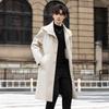 ROMON Men's Mid-Length Hooded Wool Blend Trench Coat