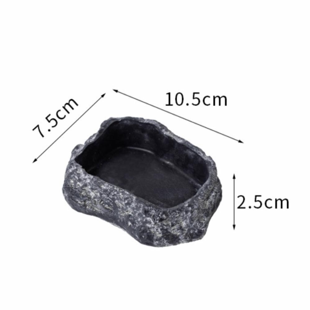 New Simulated Rock Reptile Food Bowl Multiple Size Habitat Decor Lizard Food Dish Anti-slip Base Pet Reptile Feeder Pet Supplies