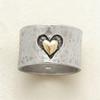 Delicate CopperColor Heart Ring for Women Fashion Metal Two Tone Engagement Wedding Ring Jewelry