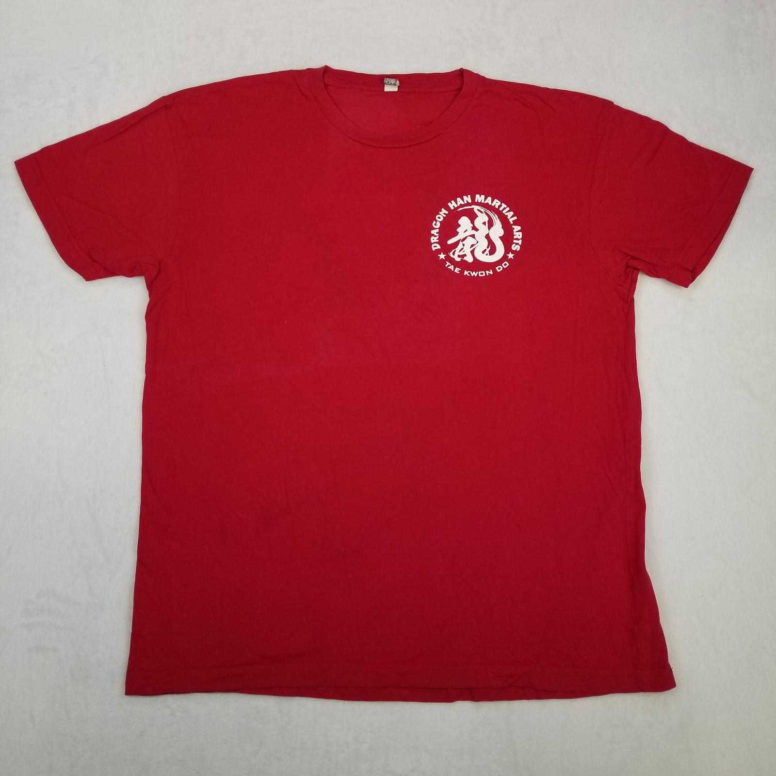 Dragon Han Martial Arts Tae Kwon Do Graphic Men s Red Size Large Casual Unisex T-Shirt XXL