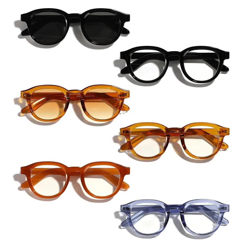 Fashion Small Round Sunglasses Women Retro Clear Ocean Lens Shades UV400 Men Rivets Luxury Sun Glasses Trendy Street Eyewear