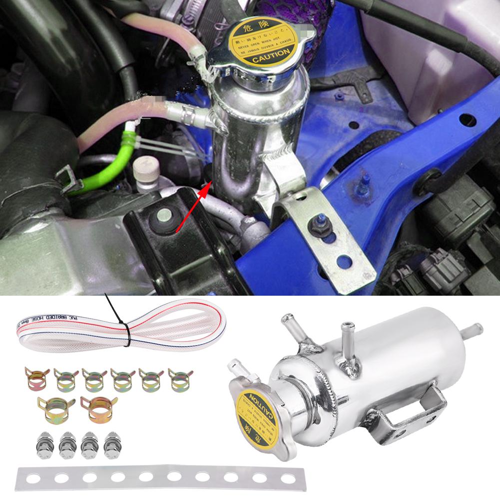 350ml Aluminum Car SUV Overflow Catch Tank Cooler Coolant Reservoir Kit Universal