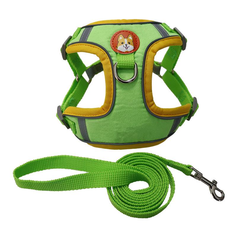 Reflective Breathable Deer Velvet Pet Harness & Leash