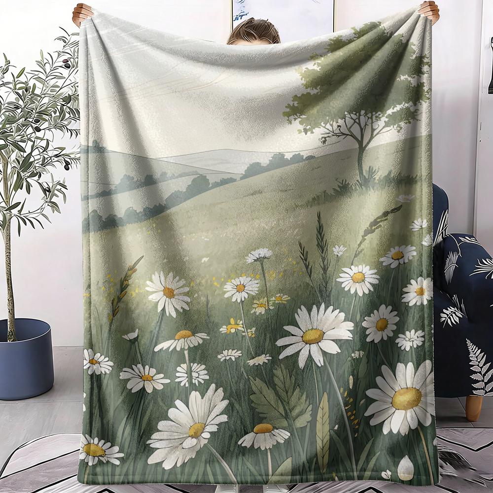 Daisy Cute Throw Soft Flannel AC Blanket Lightweight Summer Nap Throw Cozy  Blanket for Sofa Bed Travel Home