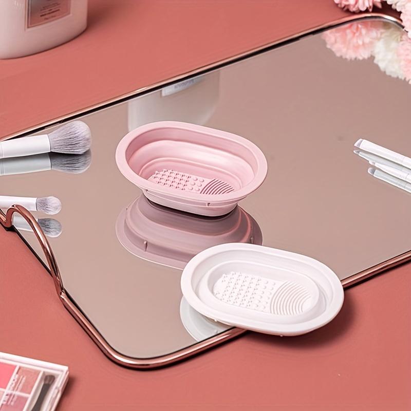 1pc Portable Silicone Makeup Brush Cleaning Mat - Easy To Clean and Convenient To Use