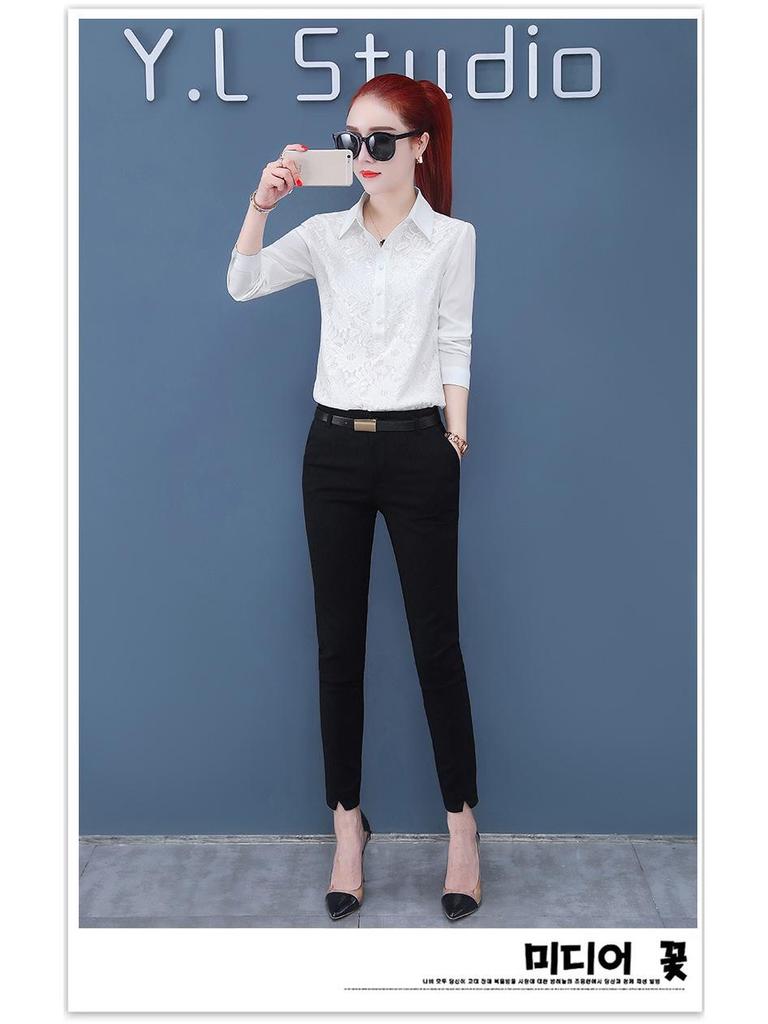 Wiosna i Jesień 2025 Damskie Bluzki z Szyfonu i Koronki - Uniwersalne Topy z Plusem Weluru.