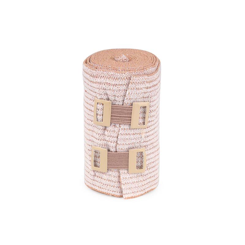 Light Brown Medium Stripe Breathable Elastic Bandage for Sports Compression and Fixation