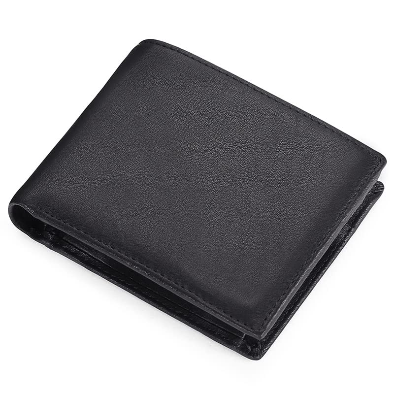 

[CHEERFULHEALTHY] wallet men s bifold bifold wallet mens wallet genuine leather small Skimming prevention father s day black