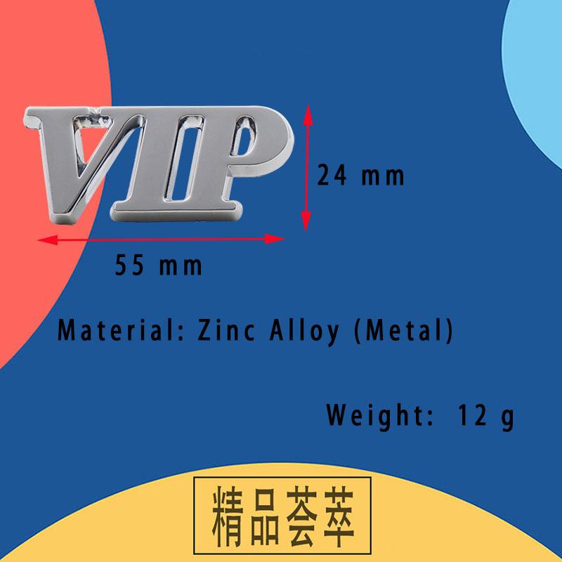 3D Premium VIP for car Hood Fender trunk Rear Bonnet Nameplate Decal Emblem Badge Sticker