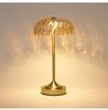 Wabi-sabi Style Floral Glass Table Lamp, Bedside Ambient Light, Light Luxury Romantic French Retro Bedroom Ambient Light.
