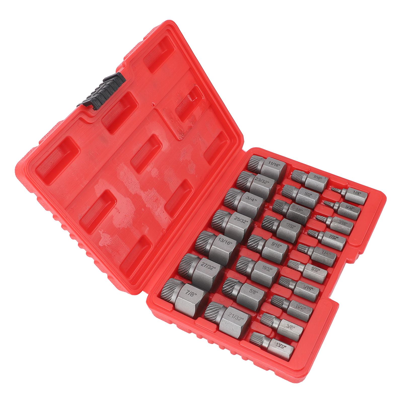 

25 Pieces Screw Extractors Hex Shank Imperial Screw Remover Tool for Damaged Broken Stripped Screws Bolts Black серебряный