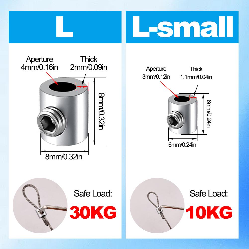 10pcs For 2mm Wire Rope Clamp  Copper Suspension Clips Single Hole Retainer Clip Adjustable Screw Fixing Hardware Accessories