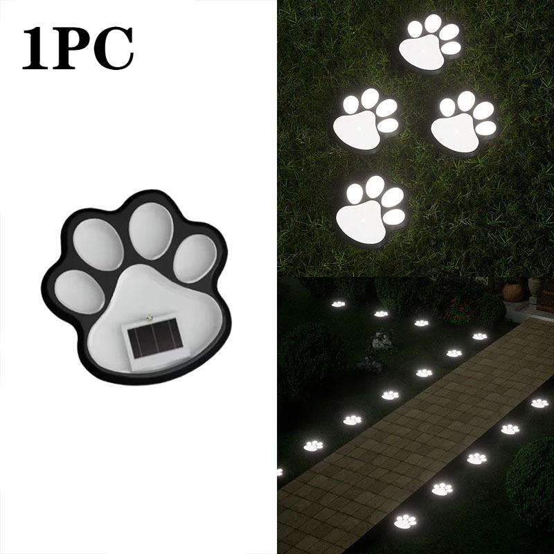 1-12PCS LED Solar Outdoor Light Waterproof Animal Paw Print Lamp for Garden Lawn Patio Summer Camping Home Decor