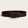 Solid Color Metal Buckle Wide Belt Y2K PU Leather Waistbands Wide Waist Belt  Western Cowgirl