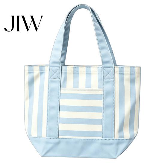 Durable Canvas Bag Striped Tote Bag, Stylish Reusable Grocery with Shoulder Strap Front Pocket, for Shopping Picnic Commuting Large