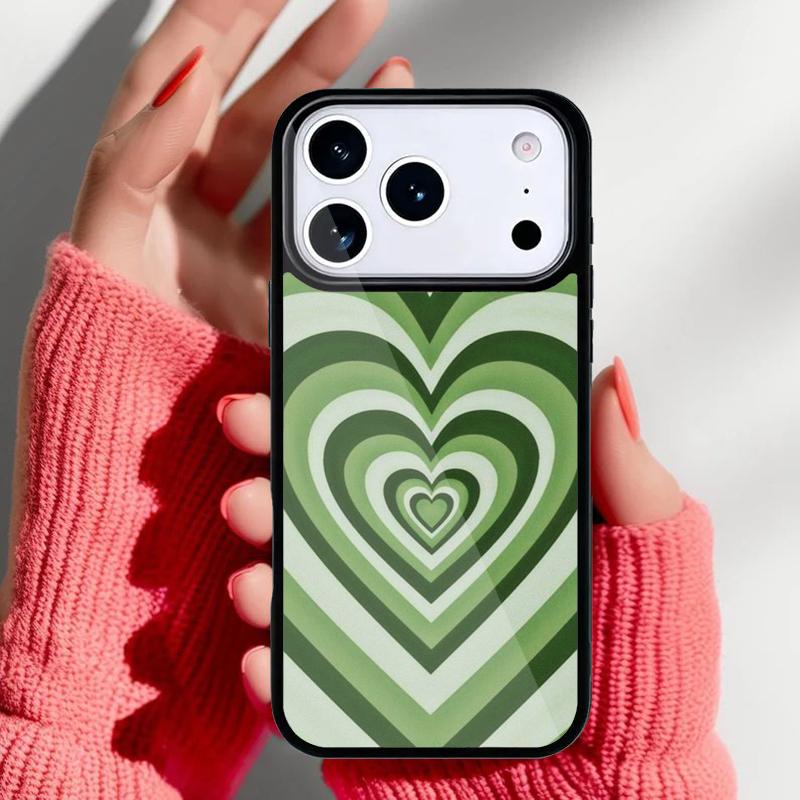 Sage Green Coffee Love Heart Latte Phone Case for iPhone 17 Air 16e 15 14 13 Pro Max Back Cover for 12 11 Pro Coque