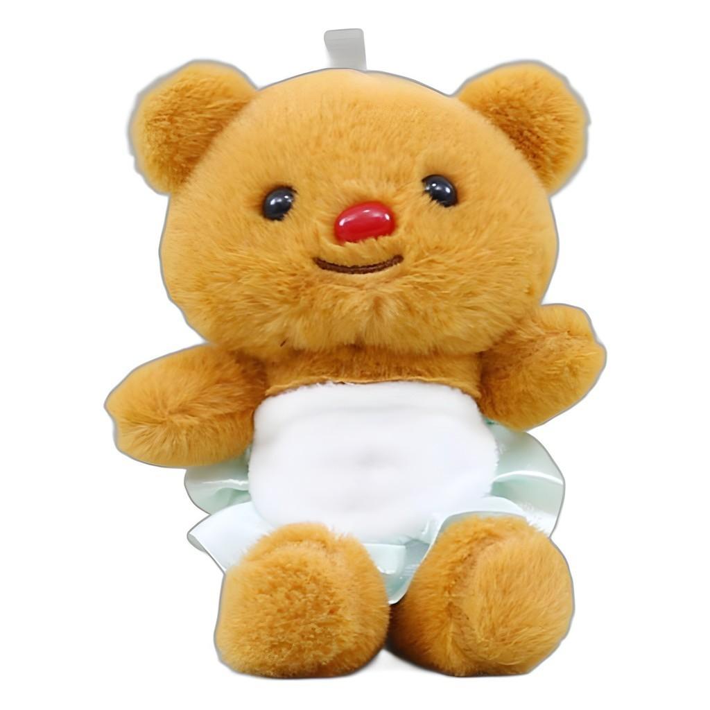 Cute Adorable Butter Bear Plush Toy Keychain Soft Bear Stuffed Animal Doll