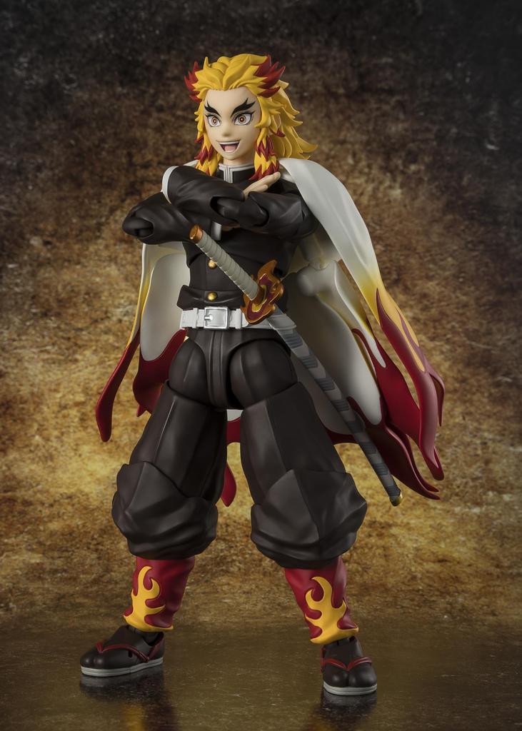 TAMASHII NATIONS Demon Kimetsu No Yaiba Rengoku Approximately PVC ABS Painted Action Figure S.H.Figuarts Slayer Kyojuro, 150mm, &