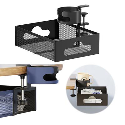 Under Desk Storage Rack Coffee Cup Holder 360 Degree Rotation Multifunctional Storage Basket High Load Capacity for Home Office